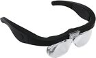 Meichoon Brille Lupe verstellbar 4 Linsen Kopfhalterung Brille mit LED-Leuchten