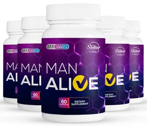 5 Pack Man Alive, stamina libido vitality pills for men-60 Capsules x5 - Picture 1 of 3
