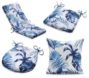 Outdoor Tropical Leaf Chair Pad or Cushion Cover Water Resistant Garden Dining - Picture 1 of 26