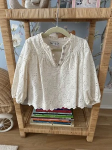Zara Toddler Girl Eyelet Long Sleeve Top Size 2-3 Years 3T - Picture 1 of 8