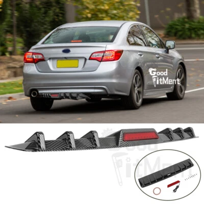 Carbon Fiber Rear Bumper Diffuser Lip W/ LED Light For Subaru Liberty 1989-2021 - image 1 of 4