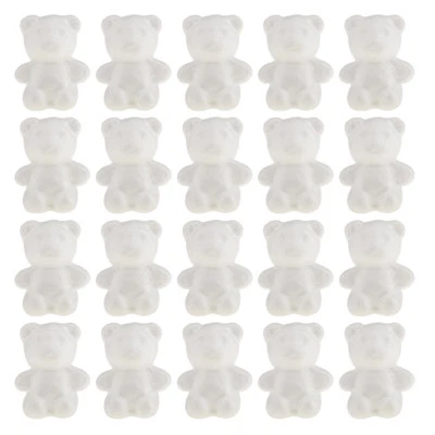 20pcs White Creative Styrofoam Foam Bear Shaped Ornament DIY Craft Materials - Image 1 of 4