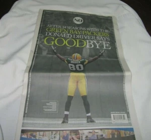 "Donald Driver Retires" 02-06-13 Green Bay Press Gazette Collector's Item - Picture 1 of 10