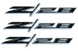 3Pc Z28 Emblems Door Tailgate Nameplate for Z/28 Camaro 22925211 Black Chrome OE - Picture 1 of 5