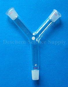 24/29,Glass Y-shape Adapter,3-way Tube,Lab Glassware - Picture 1 of 1