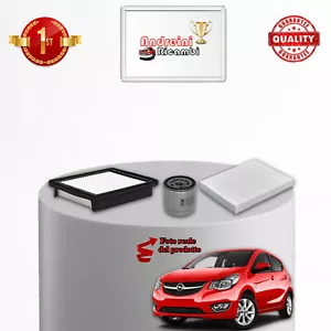 KIT TAGLIANDO 3 FILTRI OPEL KARL 1.0 54KW 73CV DAL 2015 -> - Imagen 1 de 1