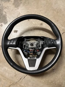 07-11 Honda Crv Cr-v Black Leather Steering Wheel W/ Switches & Buttons OEM EX-L - Picture 1 of 22