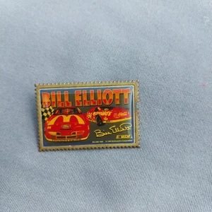 Bill Elliott Nascar Thuderbird Postage Stamp Hat Jacket Lapel Pin - Picture 1 of 2