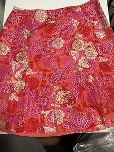 Sigrid Olsen Women’s Pink Floral Printed Skirt Size 12 Side Zipper - Picture 1 of 3