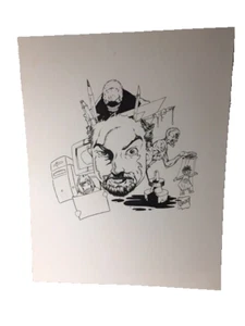 ORIGINAL GREGBO WATSON PEN&INK SKETCH SIGNED PLUS SKETCH ON REVERSE - Picture 1 of 5