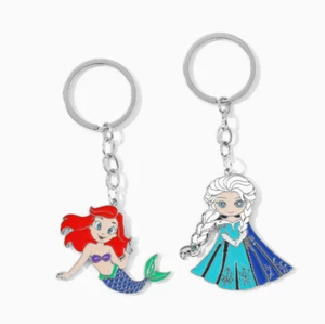 Lot 10pcs cartoon princess Metal Enamel Pendant Keychain Jewelry Accessories DIY - Picture 1 of 3