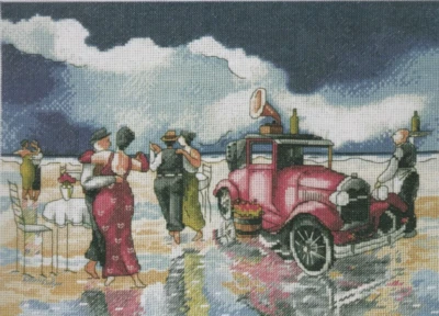 NUEVO VALS PLAYA Kit Punto de Cruz Contado Diseño Funciona #2737 Coche Bailarines De Colección Foto 1 de 4