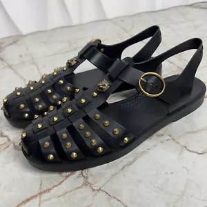 Spring Must-Have: Gucci Glossy Studded Sandals Mules Flats Slide Flip Flop - Picture 1 of 11