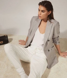 Reiss Finn Blazer Jacke grau meliert Wollmischung zweireihig Größe UK 8 - Bild 1 von 14