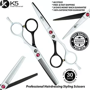 New Professional Barber Hairdressing Hair Cutting Thinning Scissors Set Kit 5.5" - Picture 1 of 14
