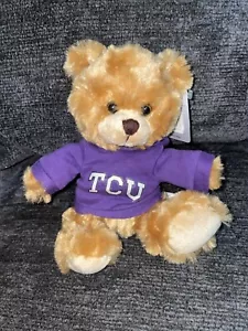Texas Christian University Plush Teddy Bear TCU Purple Hoodie 6" - Picture 1 of 4
