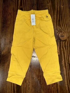 Baby Gap Size 24 Months Bear Themed Drawstring Joggers - Yellow NWT - Picture 1 of 8