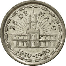 [#490596] Moneta, Argentina, Peso, 1960, MS(60-62), Nikiel powlekany stalą, KM:5