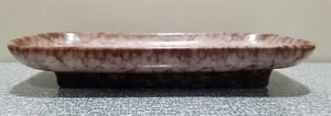 Vintage NAPCOWARE Knistern ROSA + BRAUN Schmuckstück TABLETT Füße National Potteries C-6235 - Bild 1 von 9