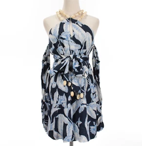 Alexis NWT Kellyn Dress w/ Detachable Sleeves Size Small in Blues and White - Picture 1 of 16