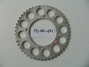 KAWASAKI KX80 KX100 49t REAR SPROCKET 191 RENTHAL CHAIN SIZE 420CLEARANCE - Picture 1 of 1