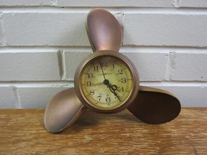 Howard Miller Plane Propeller Alarm Wall Clock – Antique Brass-Colored Finish - Picture 1 of 13