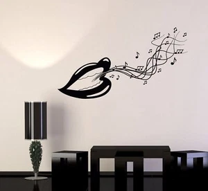 Vinilo Calcomanía de Pared Canción Música Cantante Melodía Voz Notas Labios Boca Adhesivo (659ig) - Imagen 1 de 3