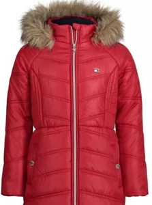 TOMMY HILFIGER Little Girls SCARLET SAGE Hooded Puffer Jacket, 4 T - Picture 1 of 3