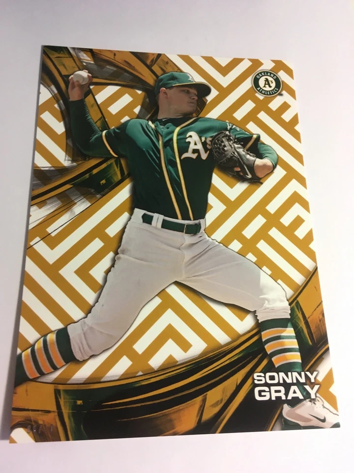 2016 Topps High Tek Jumbo 5x7 Sonny Gray A's HTSG #’d 06/10 Gold - Image 1 of 1