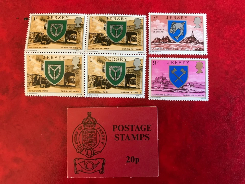 JERSEY SB?? 1980 BOOKLET MNH STAMP SACHET BLACK ON RED 20 PENCE - Image 1 of 1
