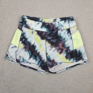 ATHLETA GIRL Yellow blue tie-dye Running workout short Size M 8-10 - Picture 1 of 6