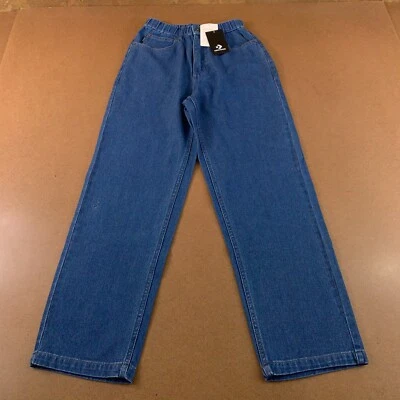 Jeans Converse masculino tamanho XS lavagem escura jeans elástico cintura aberta bainha folgada novo com etiquetas - Imagem 1 de 4