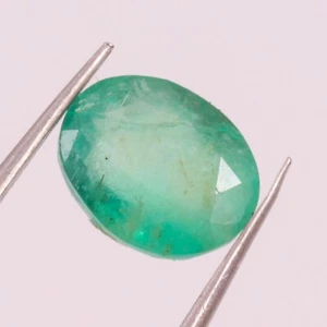2.28 Ct Certified Natural Emerald Zambia Oval Cut Faceted Emerald Loose Gemstone - Picture 1 of 3