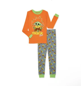 Star Wars Baby Yoda Boys Long Sleeve Top and Pants 2-Piece Halloween Pajama Set - Picture 1 of 2