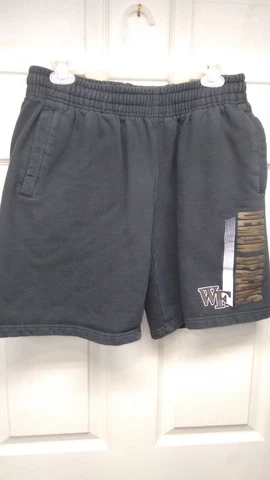 Wake Forest Black Cotton Drawsting Shorts Size Medium Cover