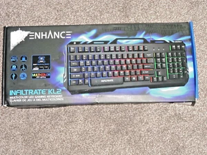 ENHANCE Infiltrate KL2 - Teclado - Juegos - con Soporte para Teléfono - Retroiluminado - USB 2 - Imagen 1 de 5
