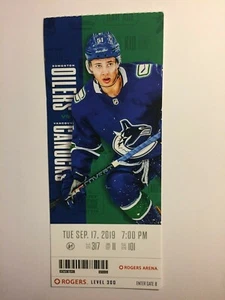 VANCOUVER CANUCKS VS EDMONTON OILERS 17. SEPTEMBER 2019 TICKET STUB - Bild 1 von 1