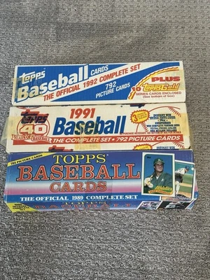 1989 1991 1992 Topps Baseball Complete Set Factory Sealed Lot Of 3 - Изображение 1 из 2