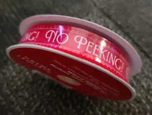 Celebrate It Red No Peeking! Wired Ribbon Christmas Wreath Gift Bow 30ft x 5/8" - Picture 1 of 4