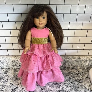 BAMBOLA BAMBINA AMERICANA PROPRIO COME TE, CAPELLI CASTANO SCURO, OCCHI BLU - Foto 1 di 11