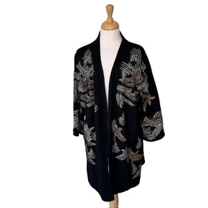 JOHNNY WAS Pajaro Kimono Black Size Small  - Picture 1 of 8