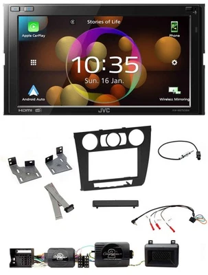 JVC DAB Lenkrad 2DIN Bluetooth USB Autoradio für BMW 1er PDC man. Klima E87/E88/ - Bild 1 von 4