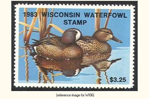 HALFPRICEDUCK Wisconsin Duck Stamp 1983 $3.25 - Image 1 of 1