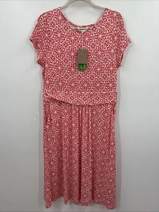 Boden Amelie Kleid Gr. 12 rot bedruckt rot Kurzarm Fit Flare Jersey Strick NEU - Bild 1 von 11