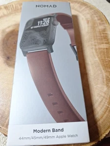 Apple Watch nomade "Bracelet moderne" 44 mm/45 mm/49 mm. Cuir marron rustique. - Photo 1 sur 8