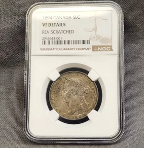 1894 Canada Fifty Cent NGC VF Details REV SCRATCED Victoria Half Dollar 50c - Picture 1 of 8