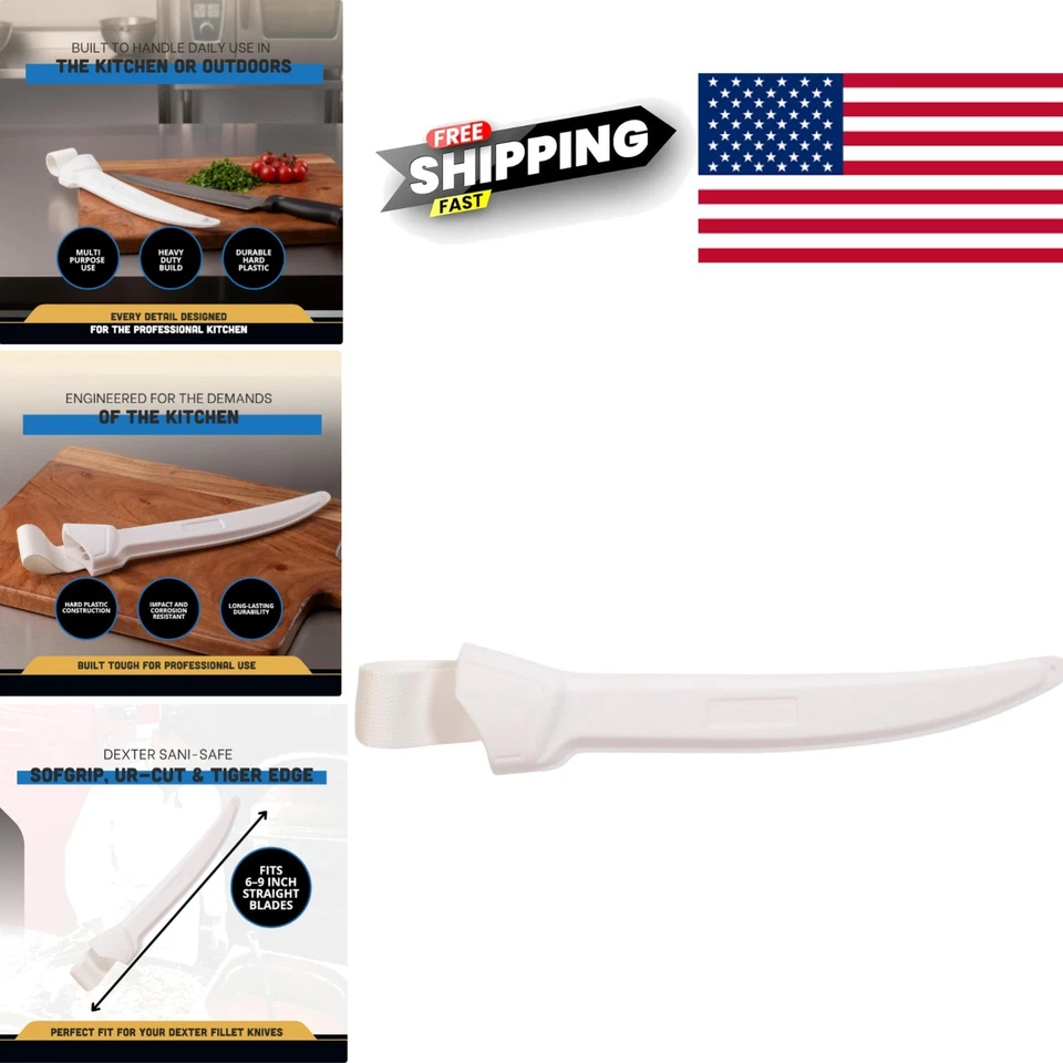 Vaina de cuchillo para cuchillos de filete de 6 a 9 pulgadas funda de plástico duro con lazo para cinturón Foto 1 de 4