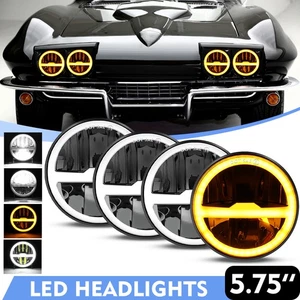 4pcs 5.75'' 5-3/4 Round LED Headlights DRL for Chevy Corvette C1 C2 C3 1963-1982 - Picture 1 of 12