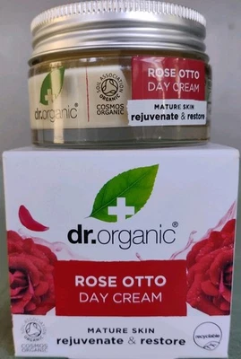 Dr. Organic Rose Otto Day Cream 50ml 1.7oz Exp 07/2027 - Image 1 of 4