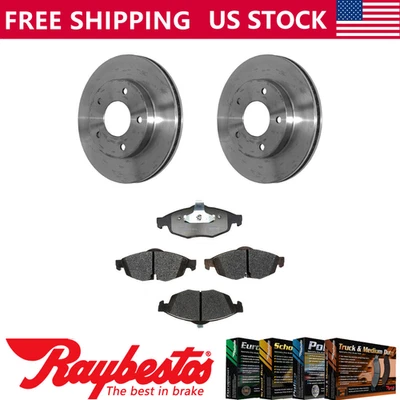 前套件制动转子 + 金属垫和硬件适用于 2001 年克莱斯勒 Sebring — 第 1/4 张图片